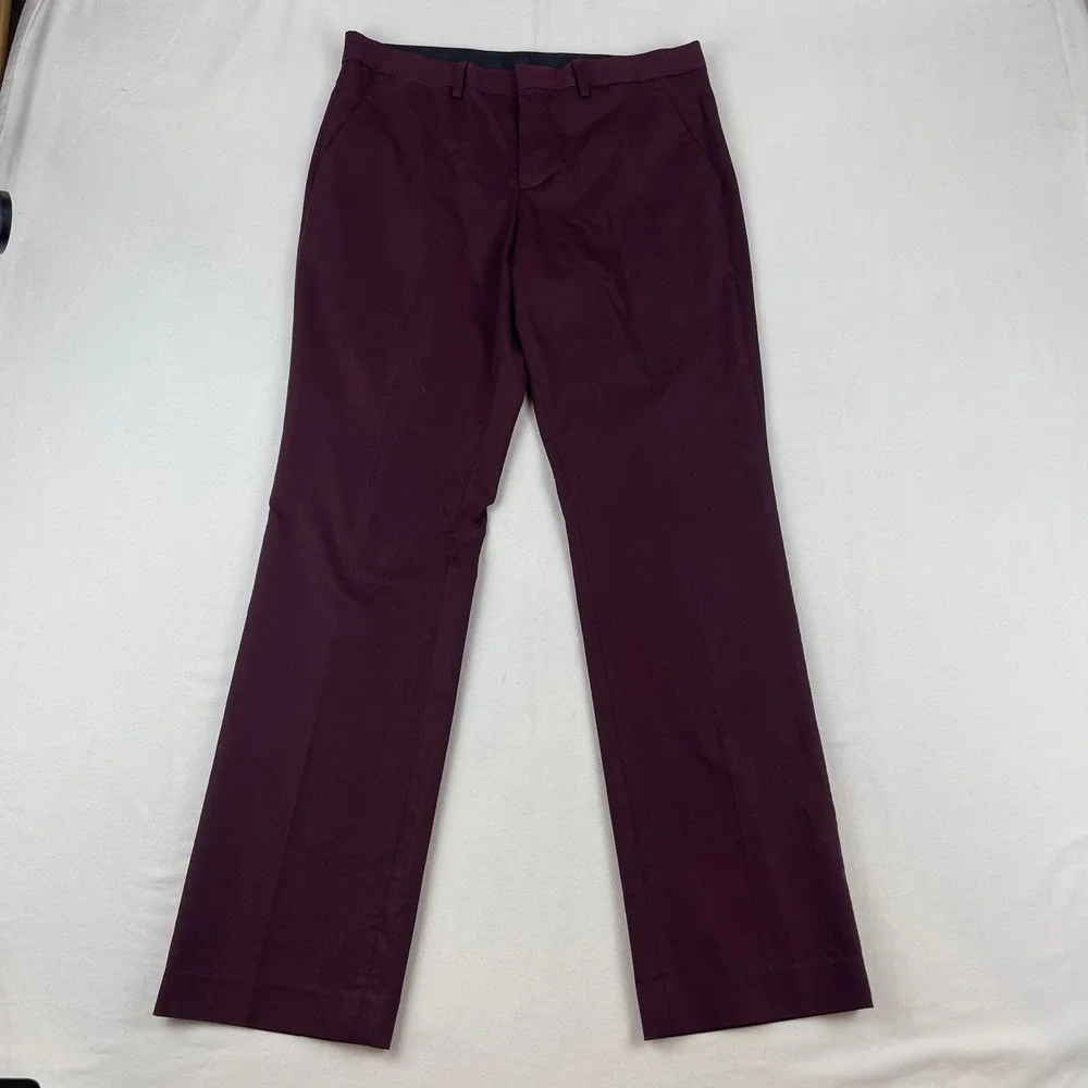 Graham & Co Plaid Blazer 40L & Express Photographer Pants 30x32 Burgundy Suit